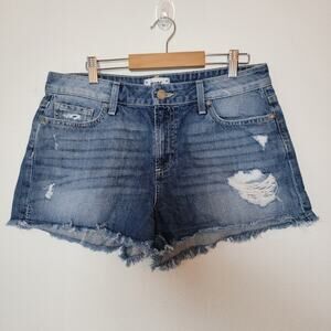 Paige Blue Denim Cut-Off Short Sz 30 Daryn Shorts 100% Cotton Distressed Pockets